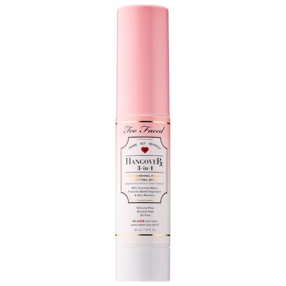 Too Faced Hangover 3 in 1 Hydrating Replenishing Primer &Setting Spray 30 ml NEW
